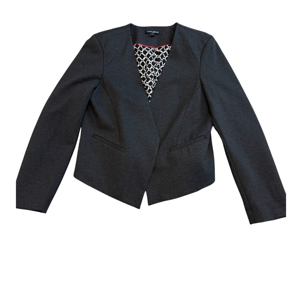 Mario Serrani large open front asymmetrical jacket blazer C1 2375